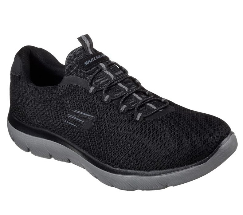 Skechers Summits - Mens Slip On Shoes Black/Grey [AU-ON3675]